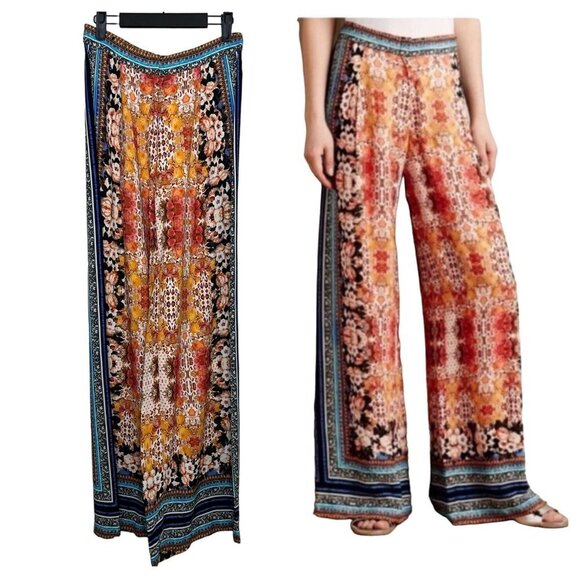 Ranna Gill by Anthropologie Airy Samaire Wide Leg Printed Floral Pant Size 0 - Picture 2 of 12